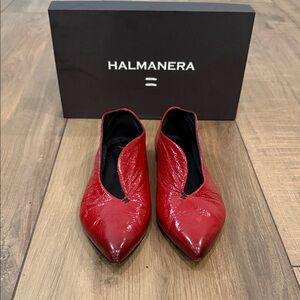 Halmanera Women's Red Leather flats